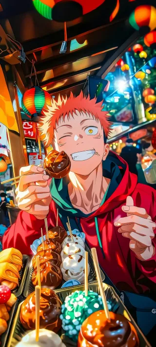 Night Market Grin phone wallpaper