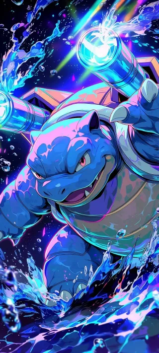 Blastoise Hydro Cannon phone wallpaper