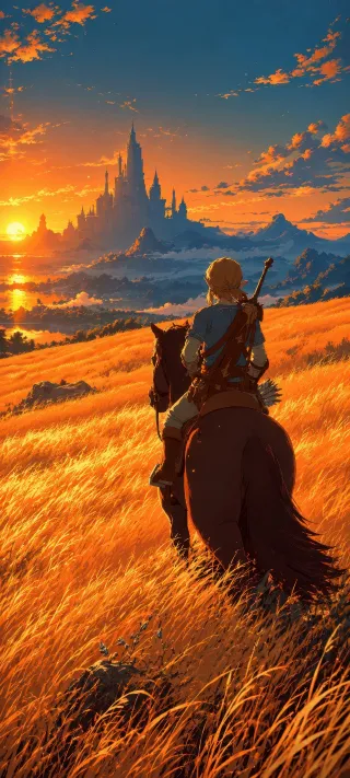 Link's Ride to Hyrule phone wallpaper
