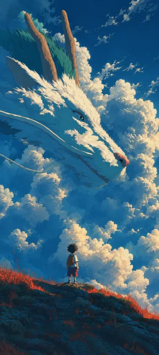 Haku Above the Hills phone wallpaper