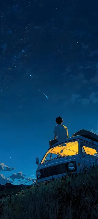 Van Life Under the Cosmos phone wallpaper