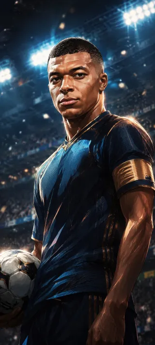 Kylian Mbappé in Blue phone wallpaper