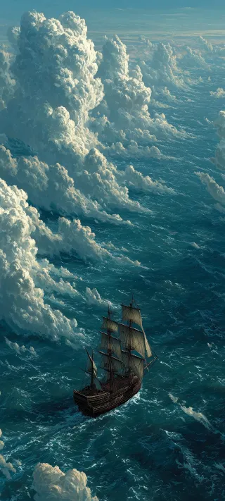 Sailing the Clouded Horizon phone wallpaper