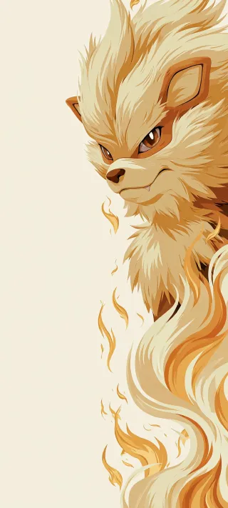 Arcanine in Flame phone wallpaper