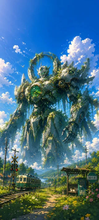 The Overgrown Colossus phone wallpaper