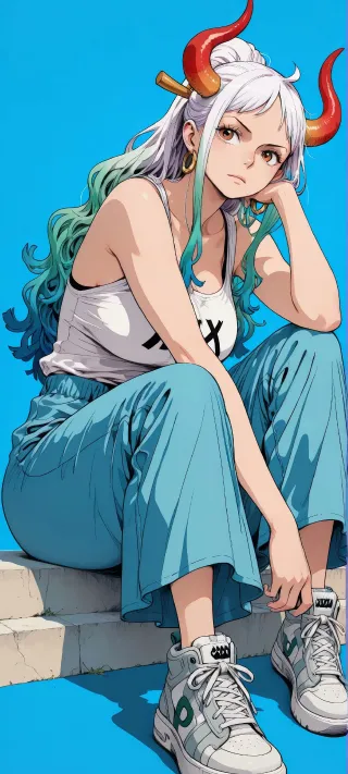 Yamato on the Steps phone wallpaper