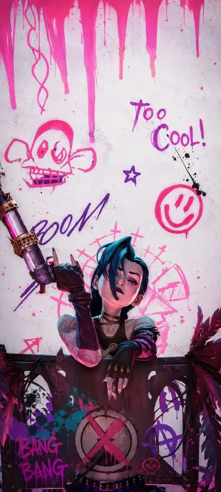 Jinx and Pow-Pow phone wallpaper
