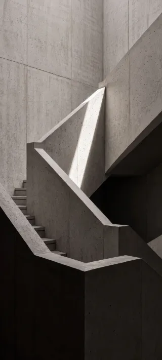 Brutalist Stairwell Study phone wallpaper