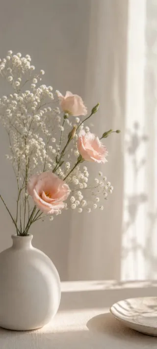 Minimalist Soft Bloom phone wallpaper