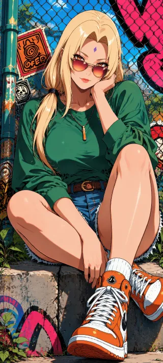 Tsunade in Streetlight phone wallpaper