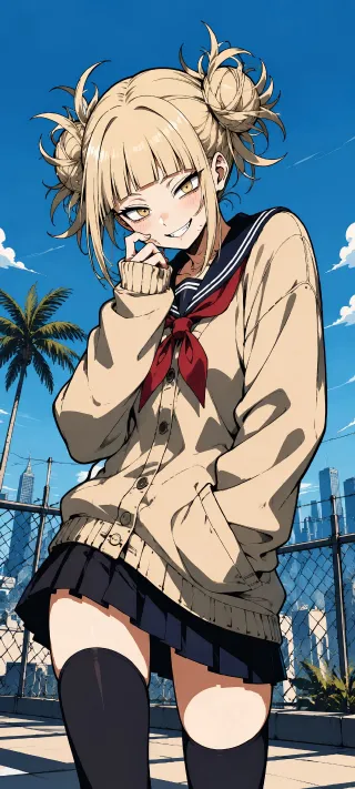 Blonde Buns and Bloodlust Himiko Toga phone wallpaper
