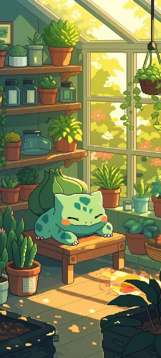 Bulbasaur sunbath phone wallpaper
