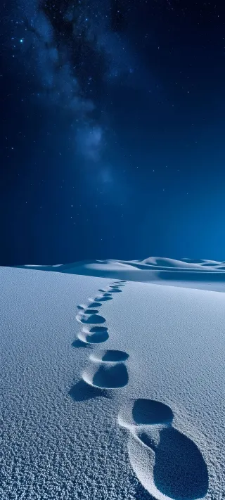 Footsteps in the White Sands phone wallpaper