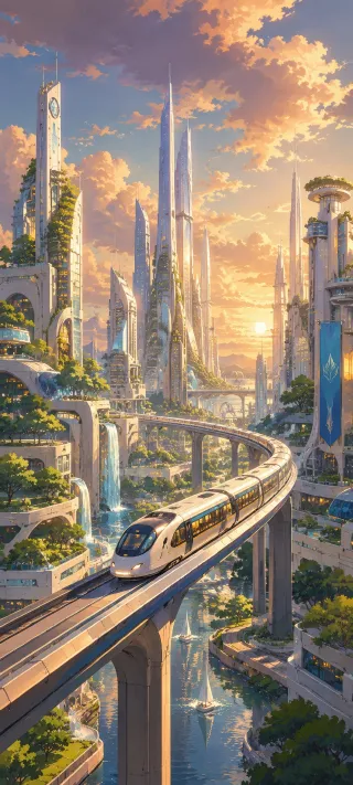 The Golden Transit of Cities phone wallpaper
