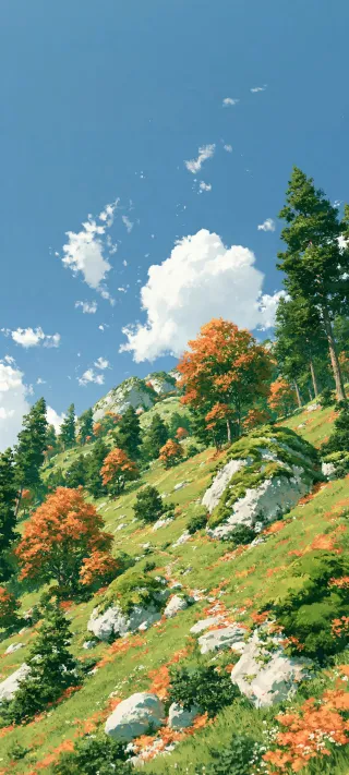 Alpine Meadow in Bloom phone wallpaper