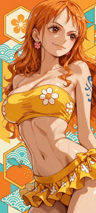 Summer Nami phone wallpaper