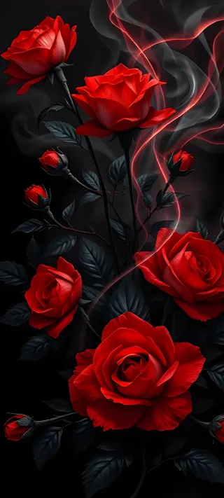 Nocturne of Red Roses phone wallpaper