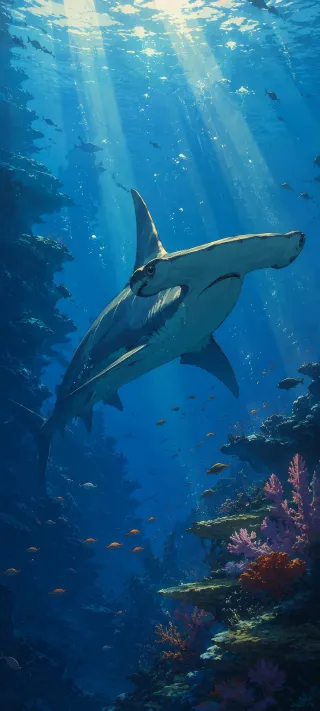 Voyage Beneath Blue Light phone wallpaper