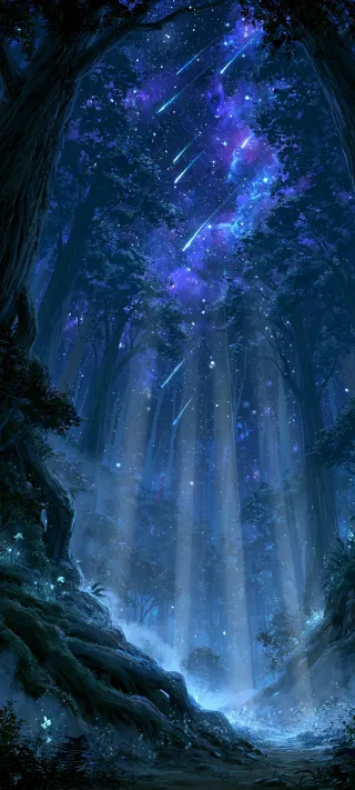 Enchanted Cosmic Canopy Trail phone wallpaper