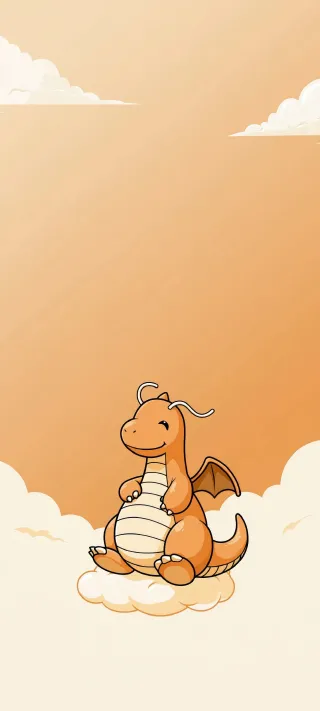 Cloudbound Dragonite phone wallpaper