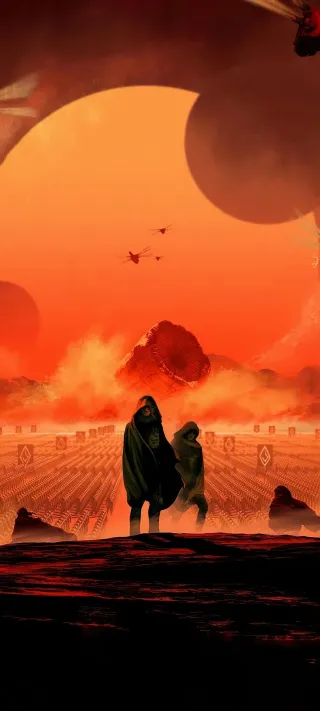 March Beneath Twin Suns phone wallpaper