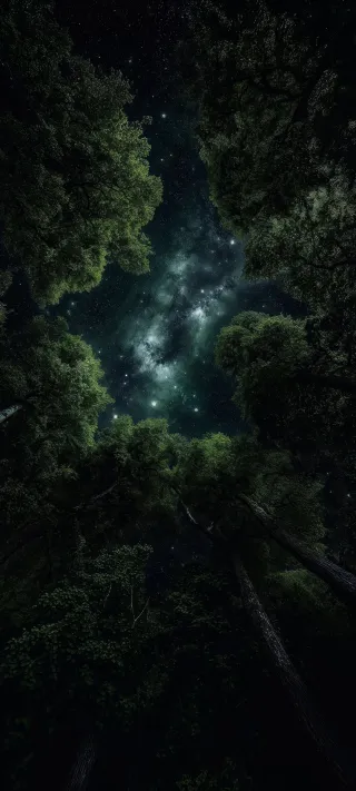 Stargazing from the Forest Floor phone wallpaper