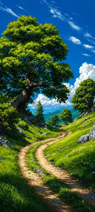 Ancient Oak on the Trail phone wallpaper