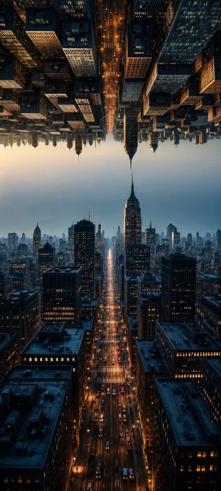 Empire State Reflection phone wallpaper