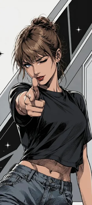 Pop Icon Finger Gun Wink phone wallpaper