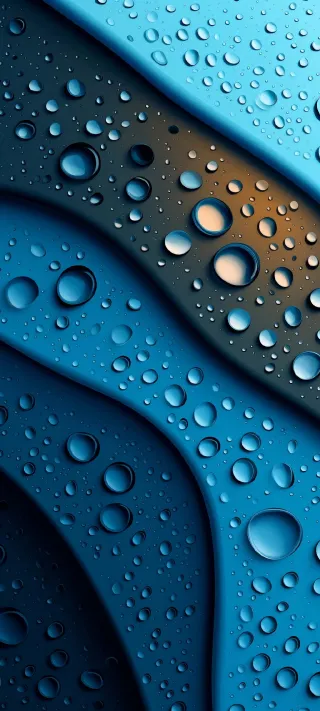 Raindrops on Blue Glass phone wallpaper
