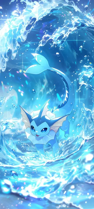 Vaporeon in the Surf phone wallpaper