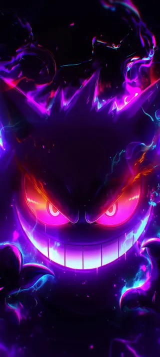 Phantom Grin in Neon Mist phone wallpaper