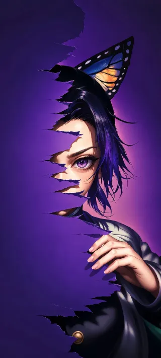Shinobu Kocho's Butterfly phone wallpaper