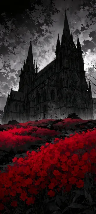 Gothic Sanctuary at Dusk phone wallpaper