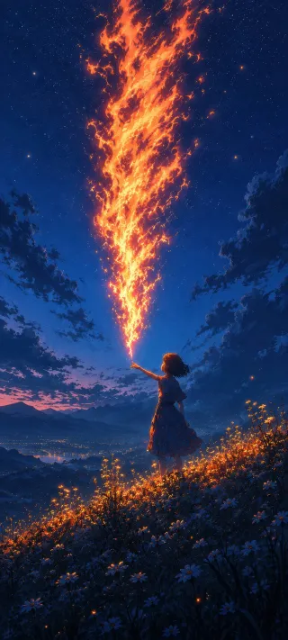 The Fire-Bearing Woman phone wallpaper