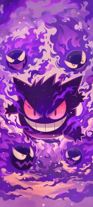 Gengar and Gastly phone wallpaper