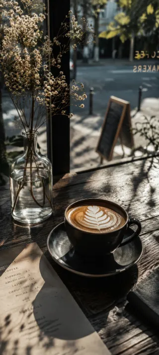 Latte Light Study phone wallpaper