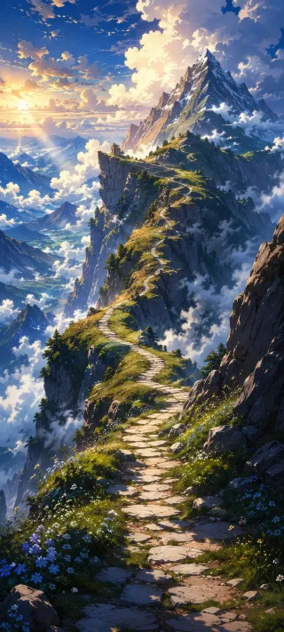 Pathway to Alpine Light phone wallpaper
