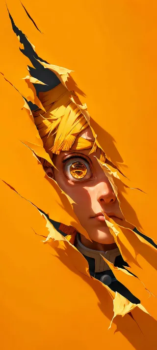 Portrait Through Torn Gold phone wallpaper