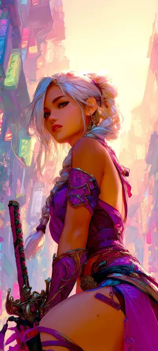 The Amethyst Warrior phone wallpaper