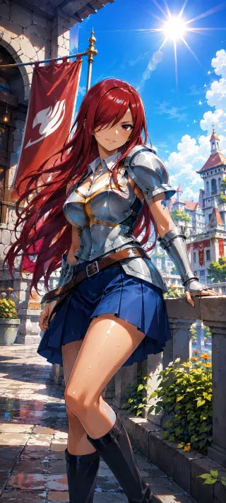 Erza Scarlet in Armor phone wallpaper