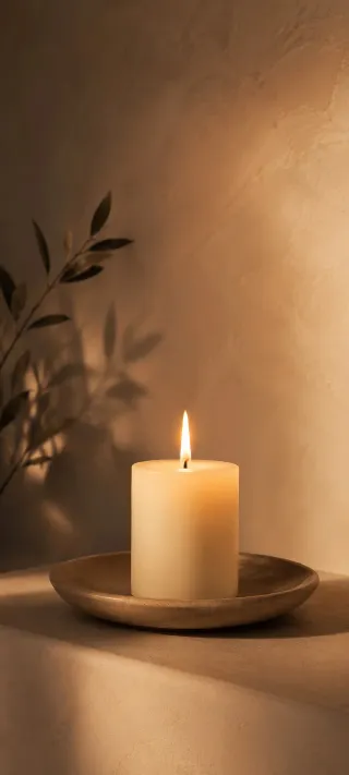 Candle and Olive Shadow phone wallpaper