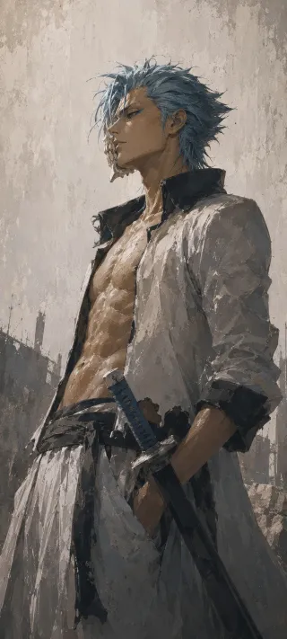 Grimmjow in Ruins phone wallpaper