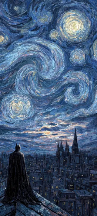 Starry Night Over Gotham phone wallpaper
