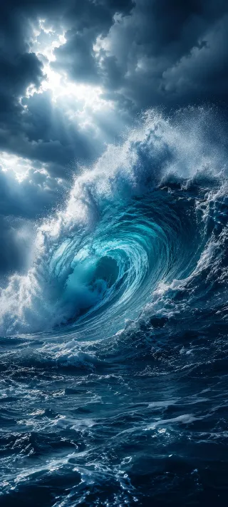 Light Through the Wave phone wallpaper