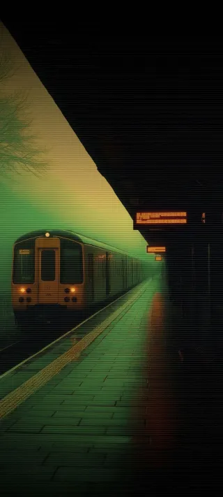 Ghost Train in the Emerald Mist phone wallpaper