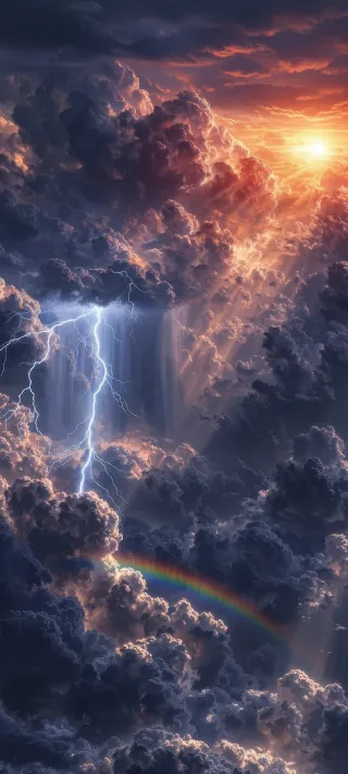 The Conflict of Light and Storm phone wallpaper
