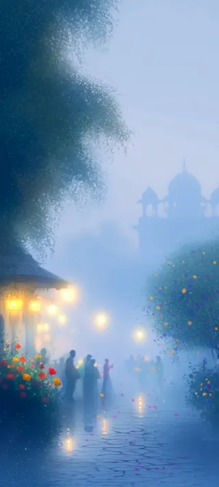 Foggy marriage phone wallpaper