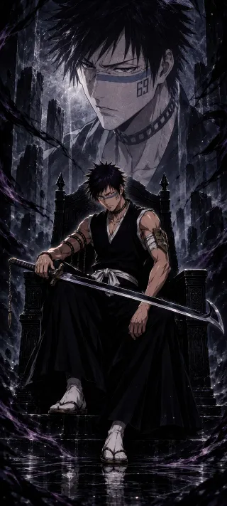 Shūhei Hisagi with Kazeshini phone wallpaper
