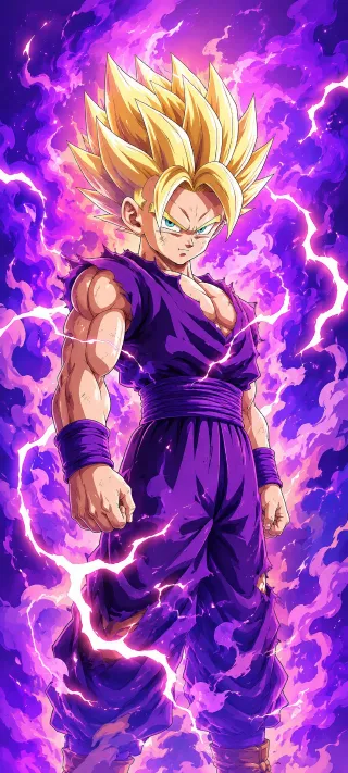 Gohan in Super Saiyan II phone wallpaper